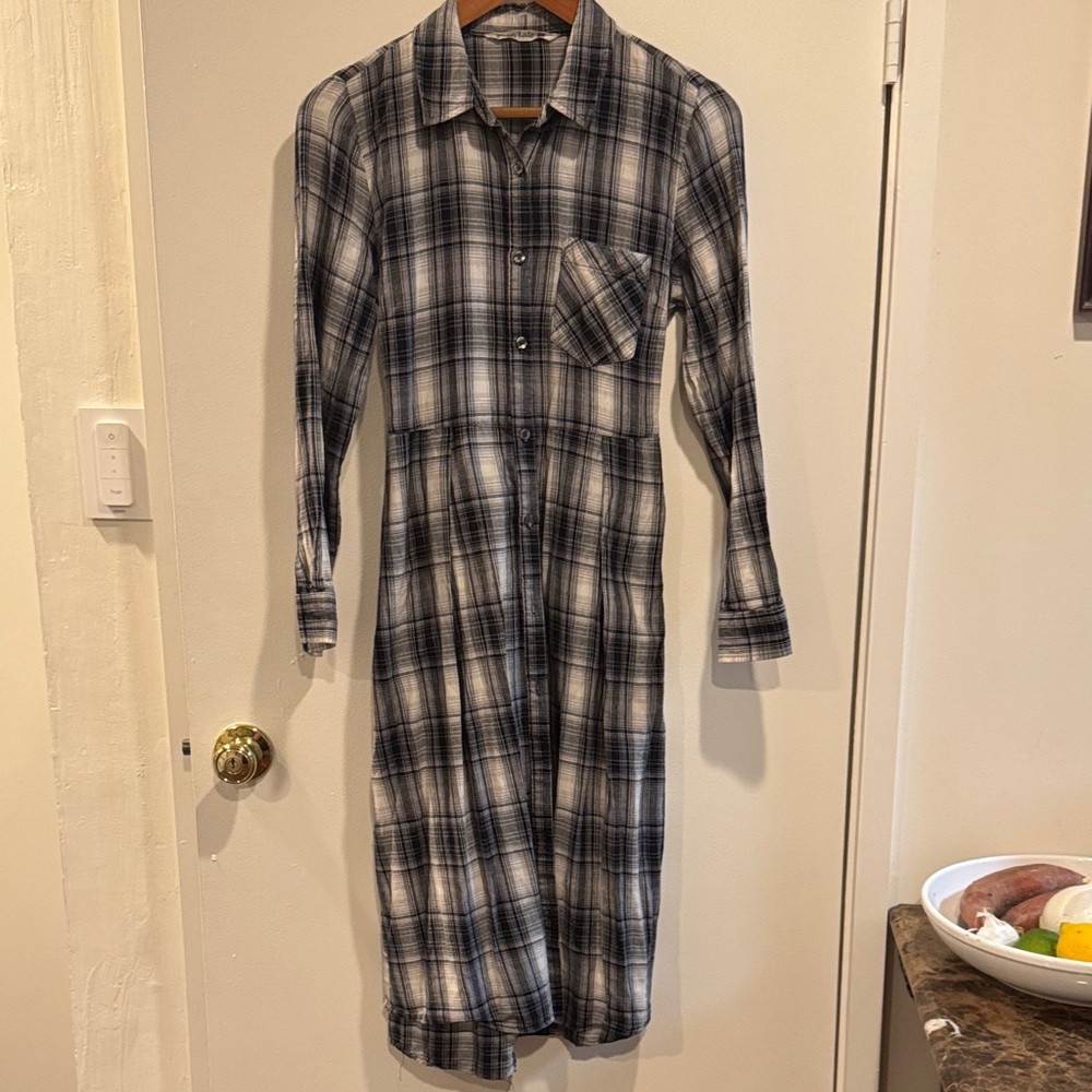 Elegant Long Sleeve Plaid Dress